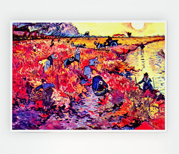 Van Gogh The Red Vines Print Poster Wall Art