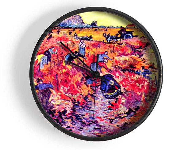 Van Gogh The Red Vines Clock - Wallart-Direct UK