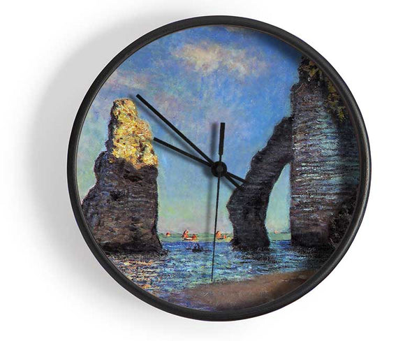 Monet The Rocky Cliffs Of Etretat Clock - Wallart-Direct UK