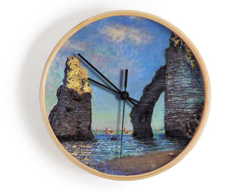 Monet The Rocky Cliffs Of Etretat Clock - Wallart-Direct UK