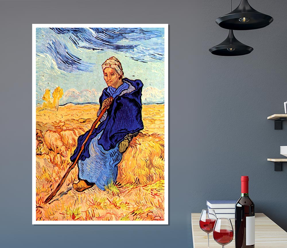 Van Gogh The Shepherdess Print Poster Wall Art