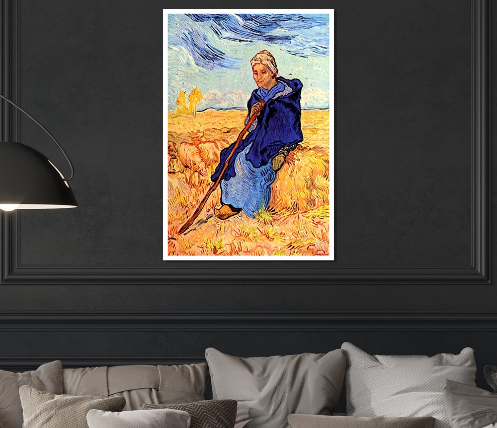 Van Gogh The Shepherdess Print Poster Wall Art