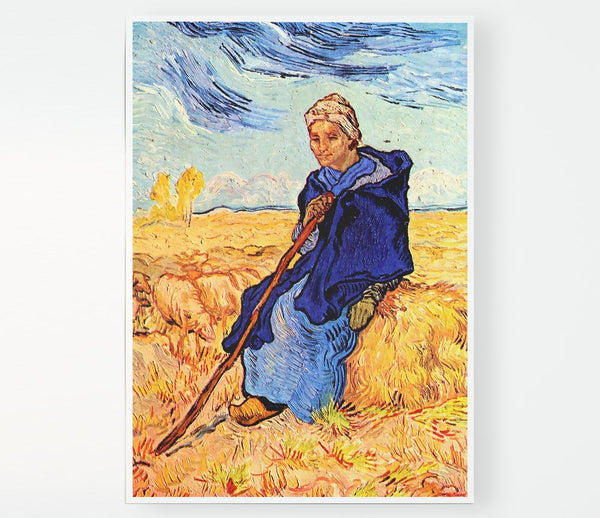 Van Gogh The Shepherdess Print Poster Wall Art