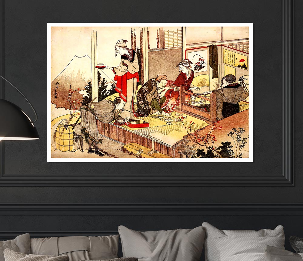 Hokusai The Studio Of Netsuke Print Poster Wall Art