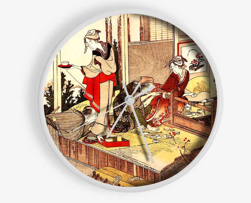 Hokusai The Studio Of Netsuke Clock - Wallart-Direct UK