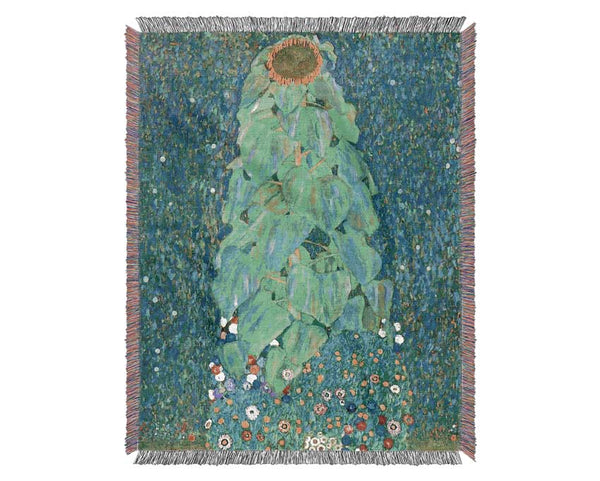 Klimt The Sunflower Woven Blanket