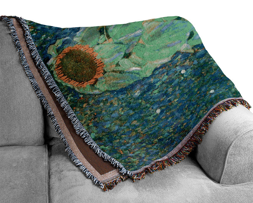 Klimt The Sunflower Woven Blanket