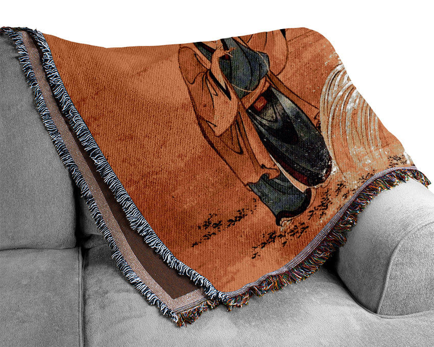 Hokusai The Thousand Years Turtle Woven Blanket