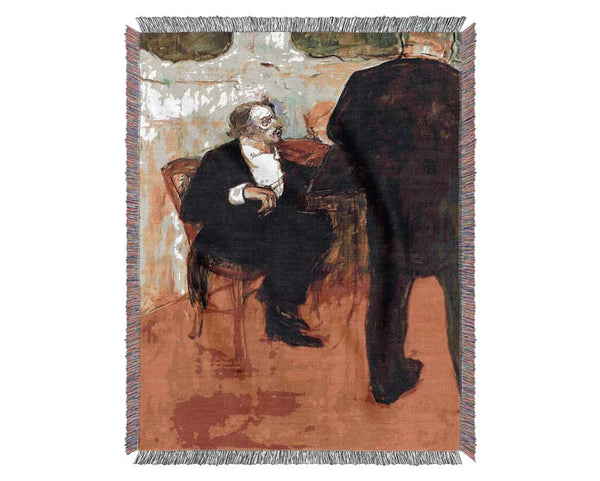 Toulouse Lautrec The Violinist Dancla Woven Blanket