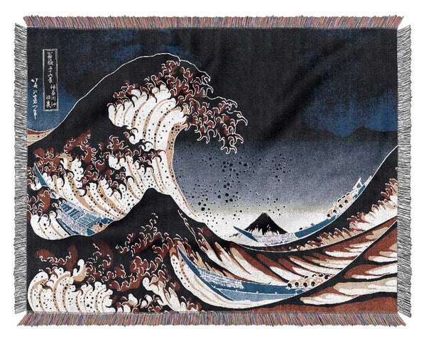 Hokusai The Wave Woven Blanket