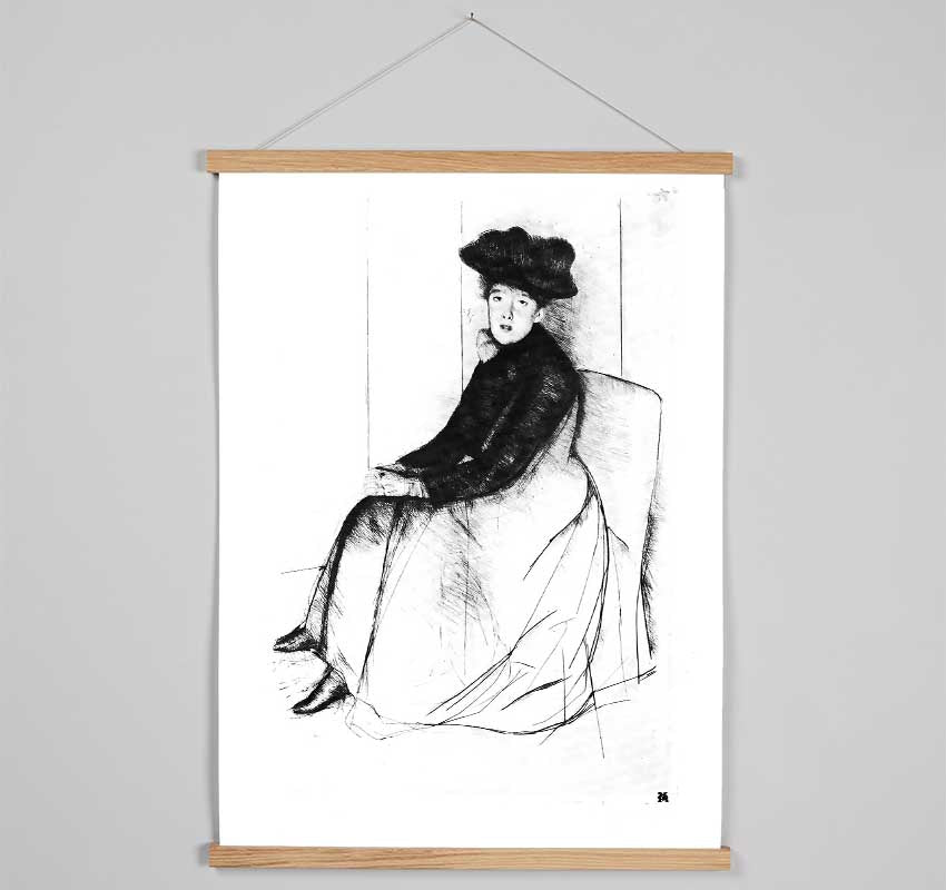 Cassatt Thoughtfully Hanging Poster - Wallart-Direct UK