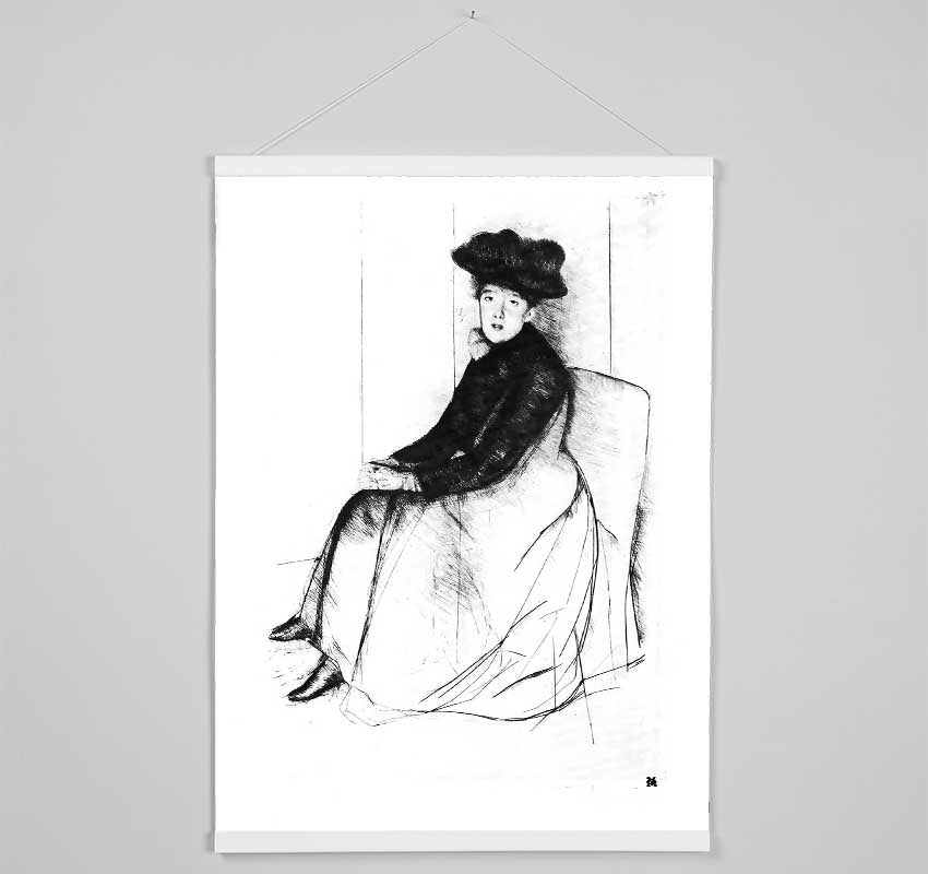 Cassatt Thoughtfully Hanging Poster - Wallart-Direct UK