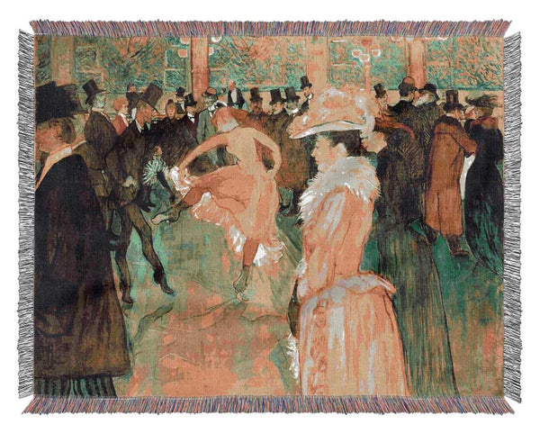 Toulouse Lautrec At The Moulin Rouge Woven Blanket