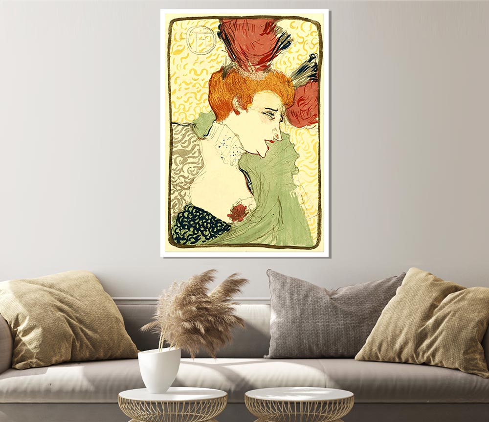 Toulouse Lautrec Bust Of Marcelle Lender Print Poster Wall Art