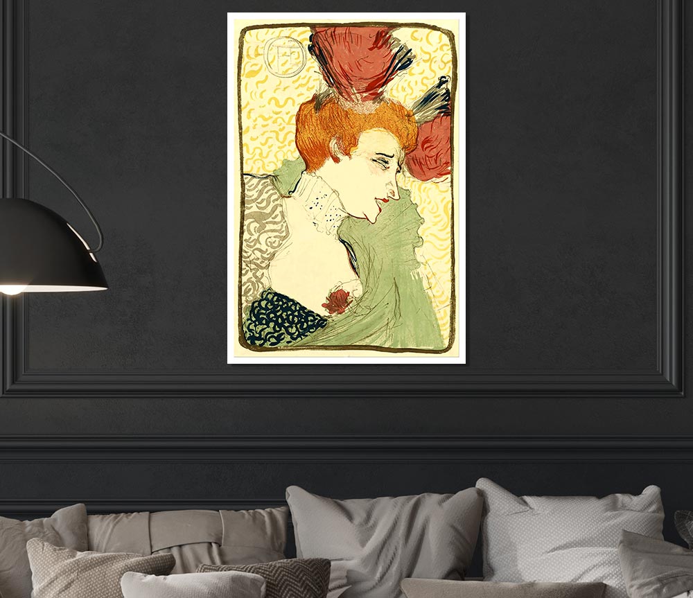 Toulouse Lautrec Bust Of Marcelle Lender Print Poster Wall Art