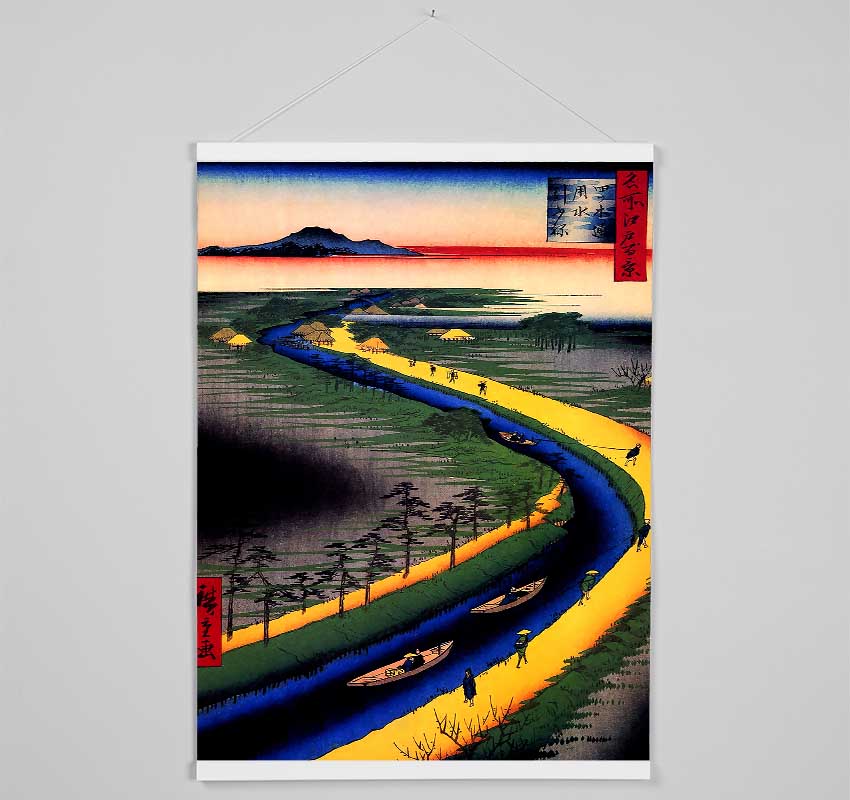 Hiroshige Towboats Along The Yotsugi Hanging Poster - Wallart-Direct UK