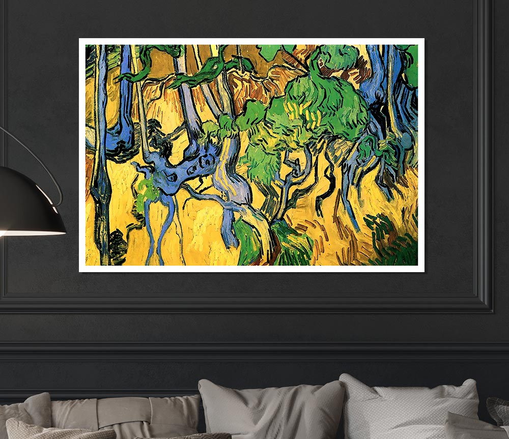 Van Gogh Tree Roots And Trunks Print Poster Wall Art