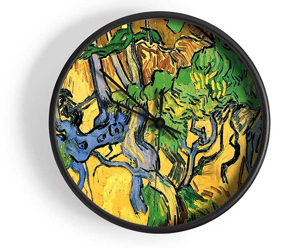 Van Gogh Tree Roots And Trunks Clock - Wallart-Direct UK