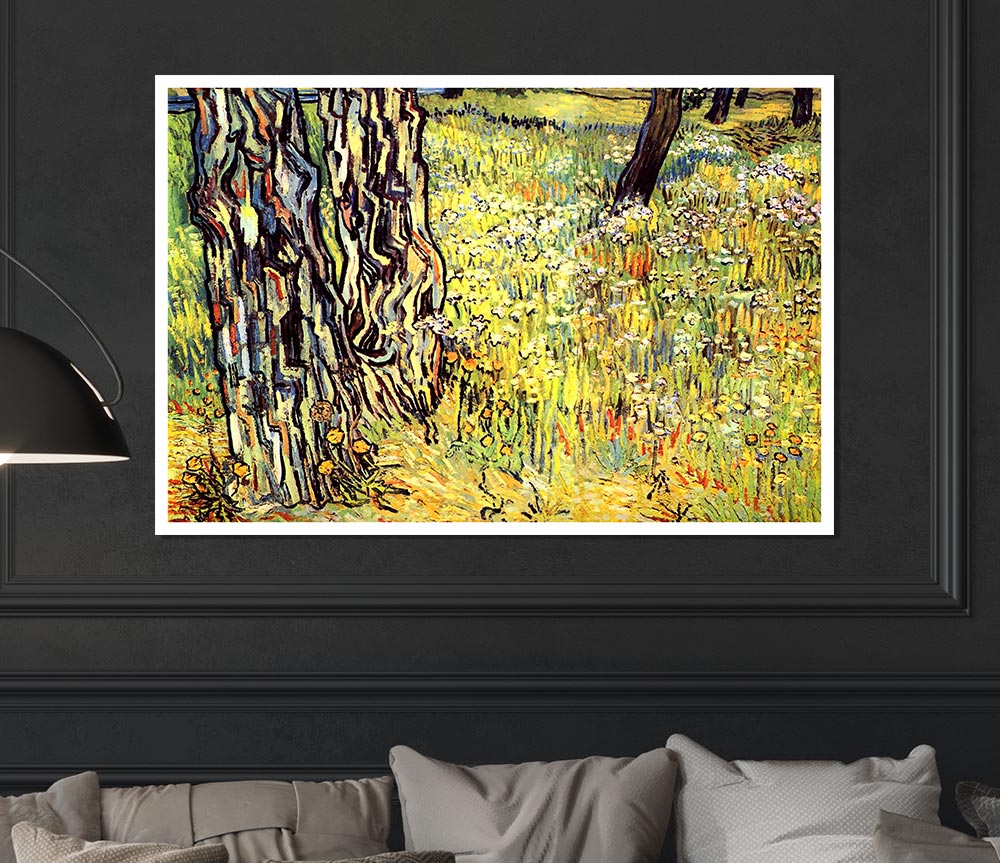 Van Gogh Tree Trunks Print Poster Wall Art