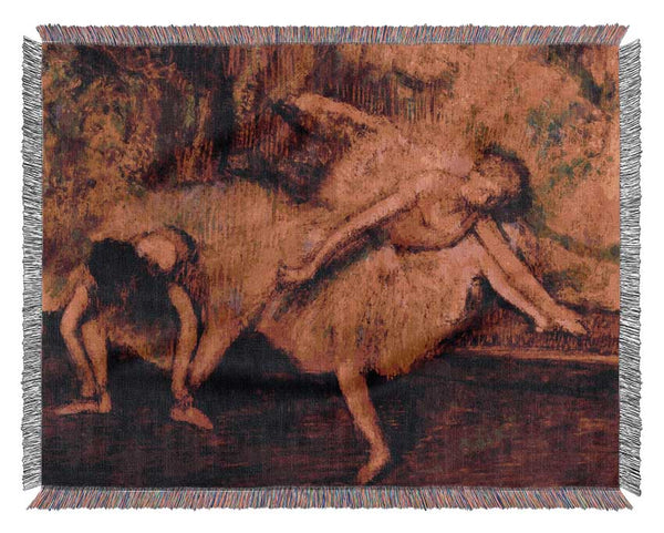 Degas Two Dancers On A Bank Woven Blanket