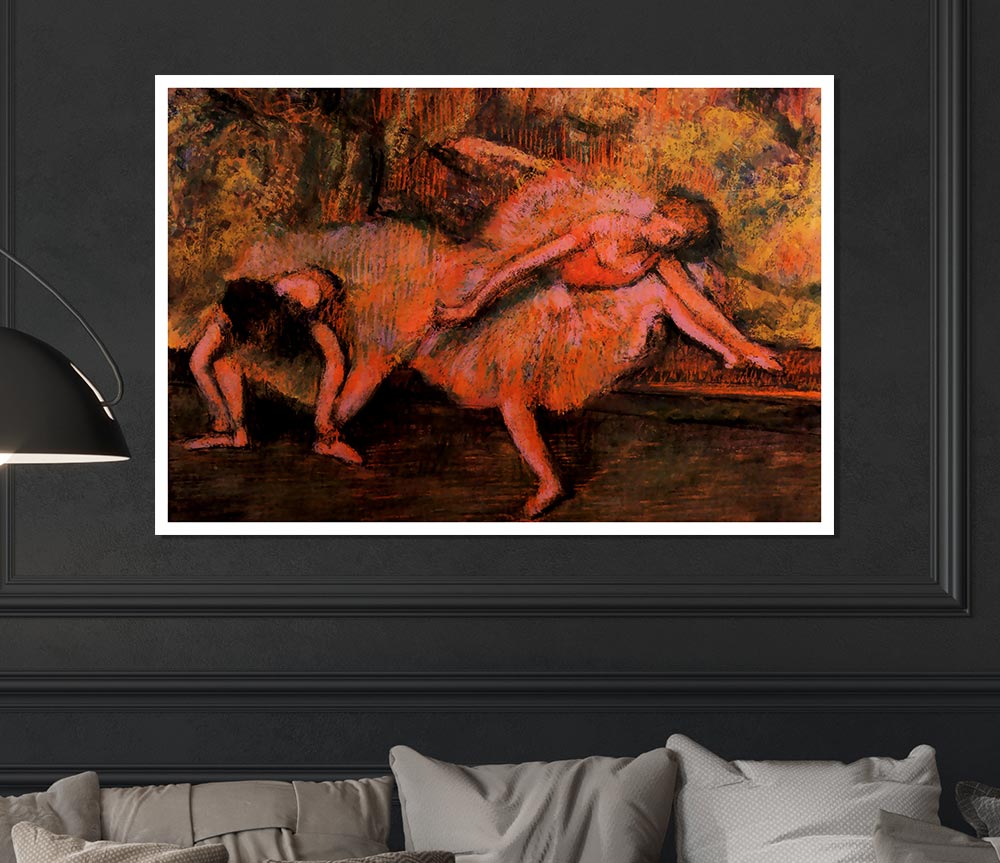 Degas Two Dancers On A Bank Print Poster Wall Art