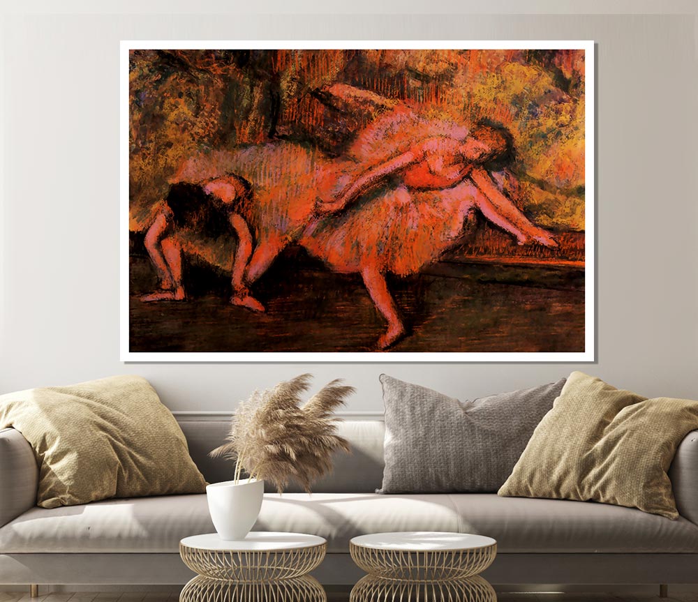 Degas Two Dancers On A Bank Print Poster Wall Art