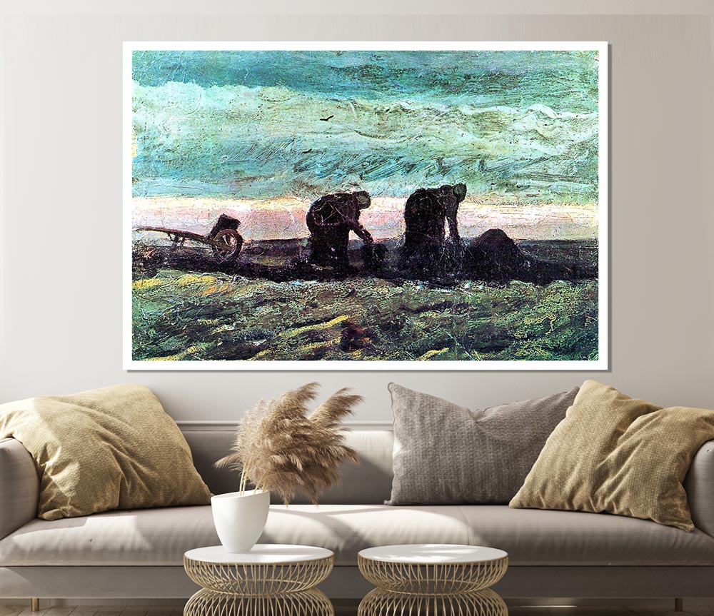 Van Gogh Two Farmers Print Poster Wall Art