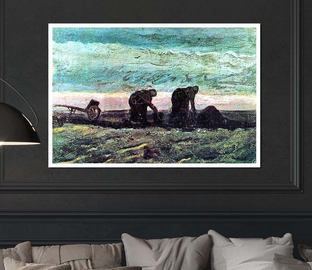 Van Gogh Two Farmers Print Poster Wall Art