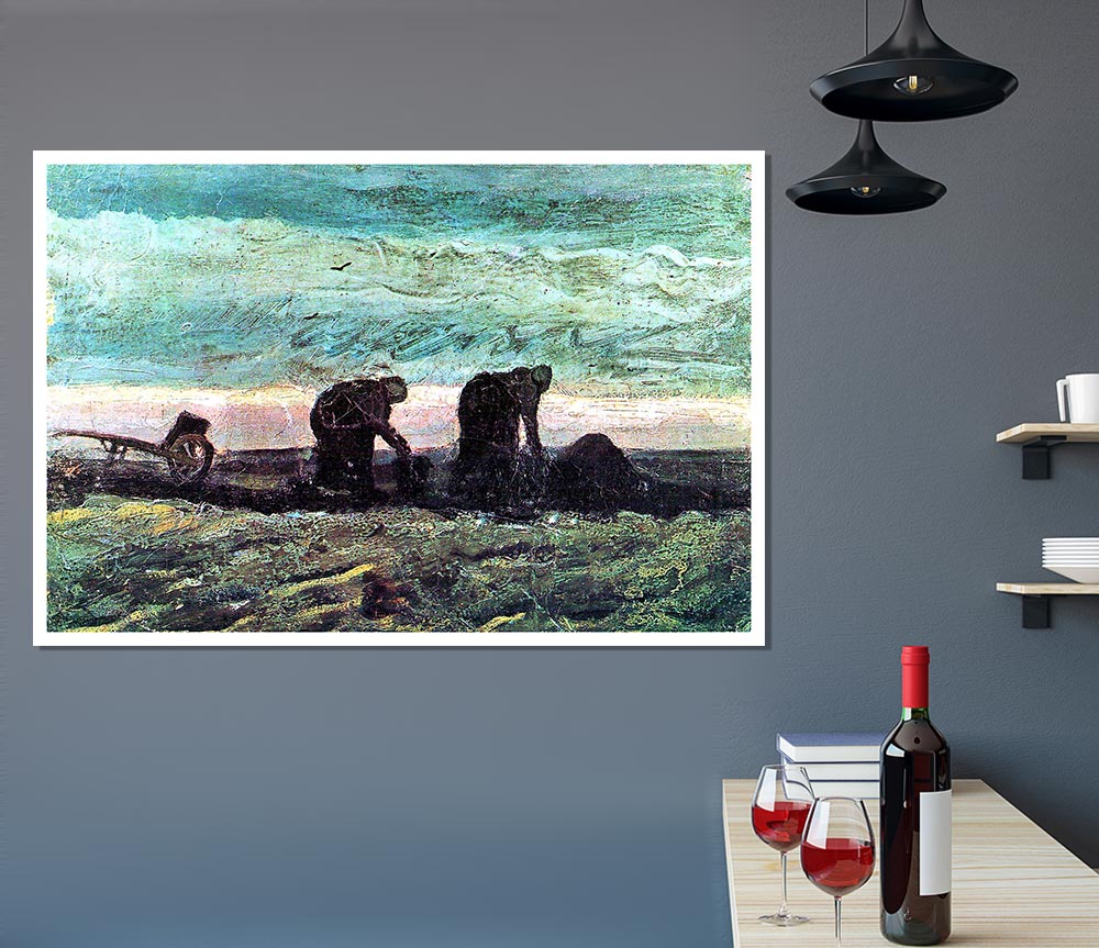 Van Gogh Two Farmers Print Poster Wall Art