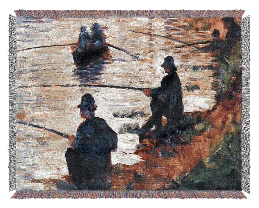 Seurat Two Fishermen Woven Blanket