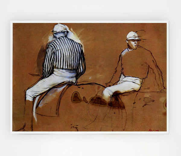 Degas Two Jockeys Print Poster Wall Art