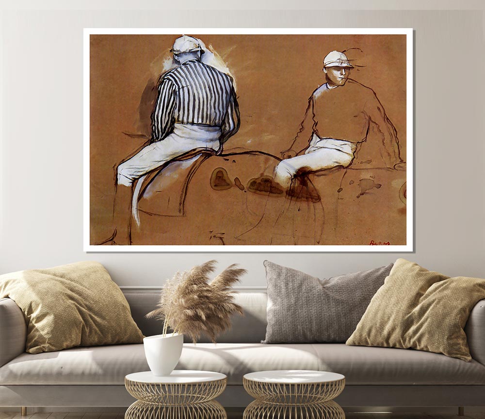 Degas Two Jockeys Print Poster Wall Art