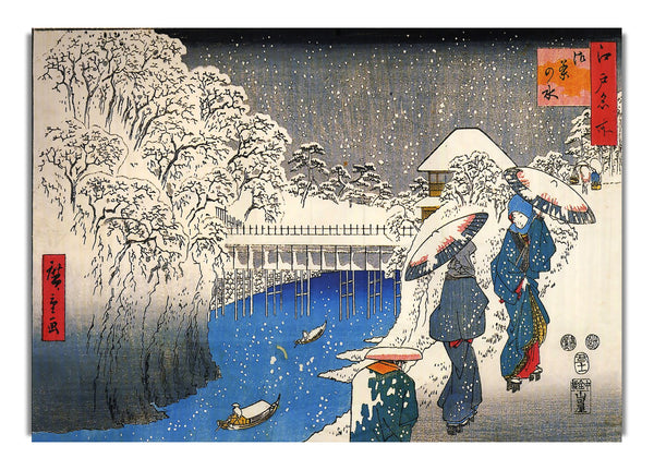 Zwei Damen im Gespräch im Schnee von Hiroshige