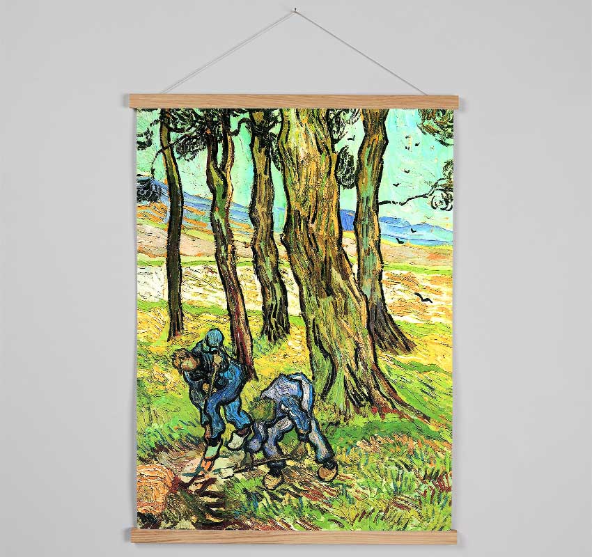 Van Gogh Two Men In Digging Out A Tree Stump Hanging Poster - Wallart-Direct UK