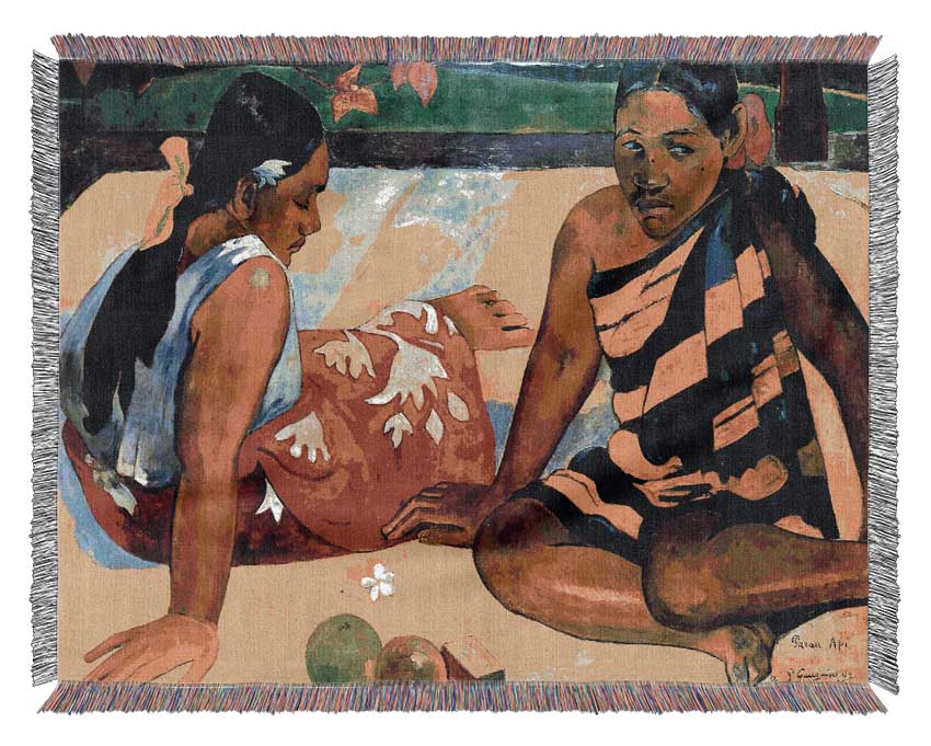 Gauguin Two Women From Tahiti Woven Blanket