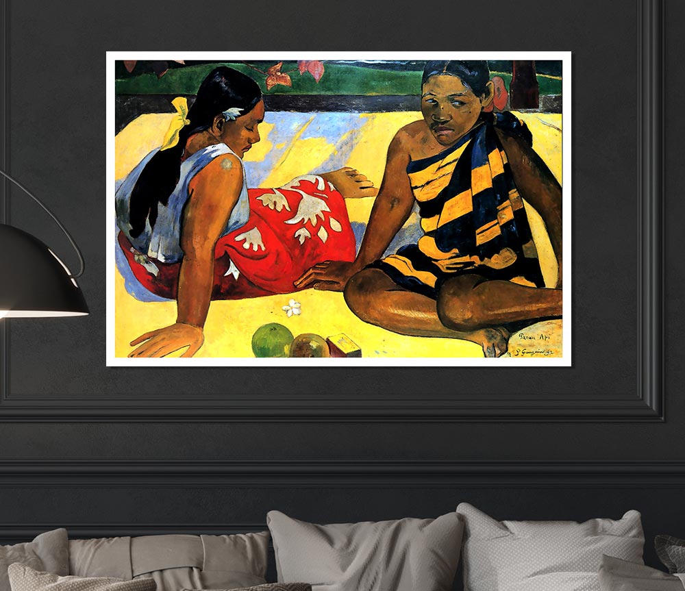 Gauguin Two Women From Tahiti Print Poster Wall Art