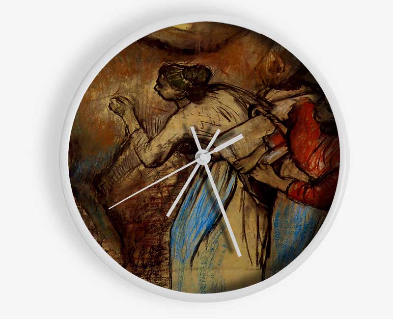 Degas Two Women Washing Horses Clock - Wallart-Direct UK