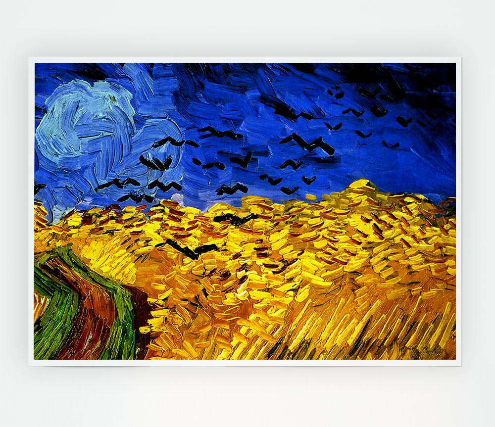 Van Gogh Wheat Field With Crows 02 Print Poster Wall Art