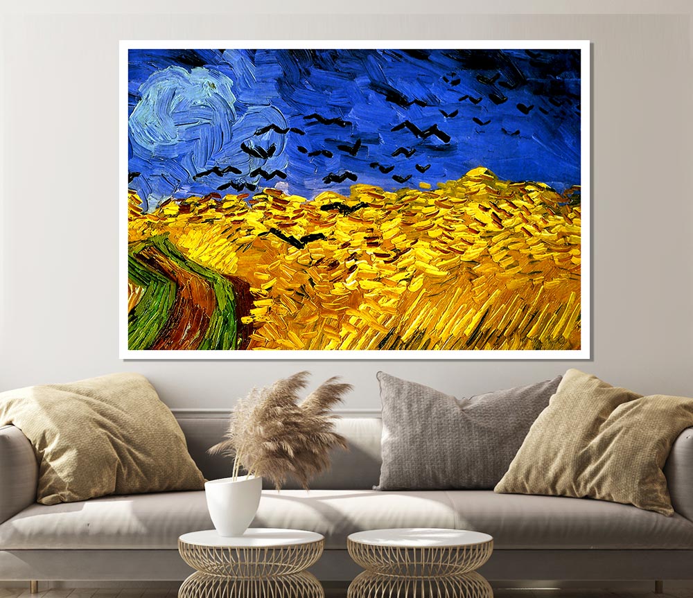 Van Gogh Wheat Field With Crows 02 Print Poster Wall Art