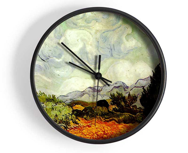 Van Gogh A Wheatfield With Cypresses Clock - Wallart-Direct UK