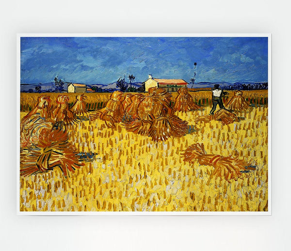 Van Gogh Corn Harvest In Provence Print Poster Wall Art