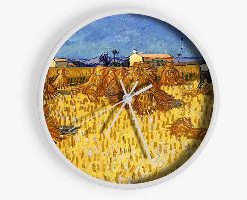 Van Gogh Corn Harvest In Provence Clock - Wallart-Direct UK