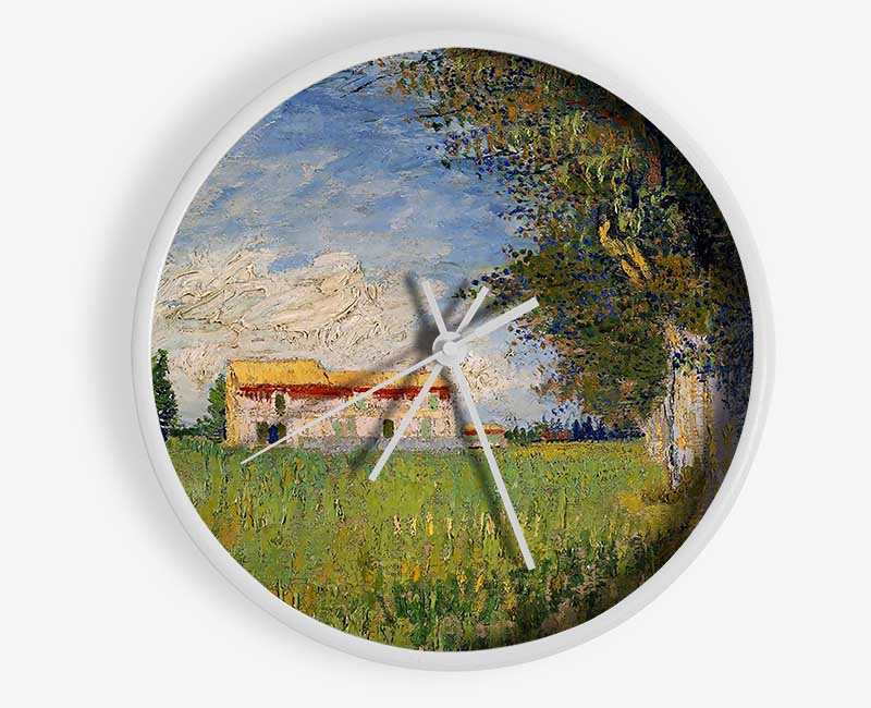 Van Gogh Farmhouse In A Wheat Field Clock - Wallart-Direct UK