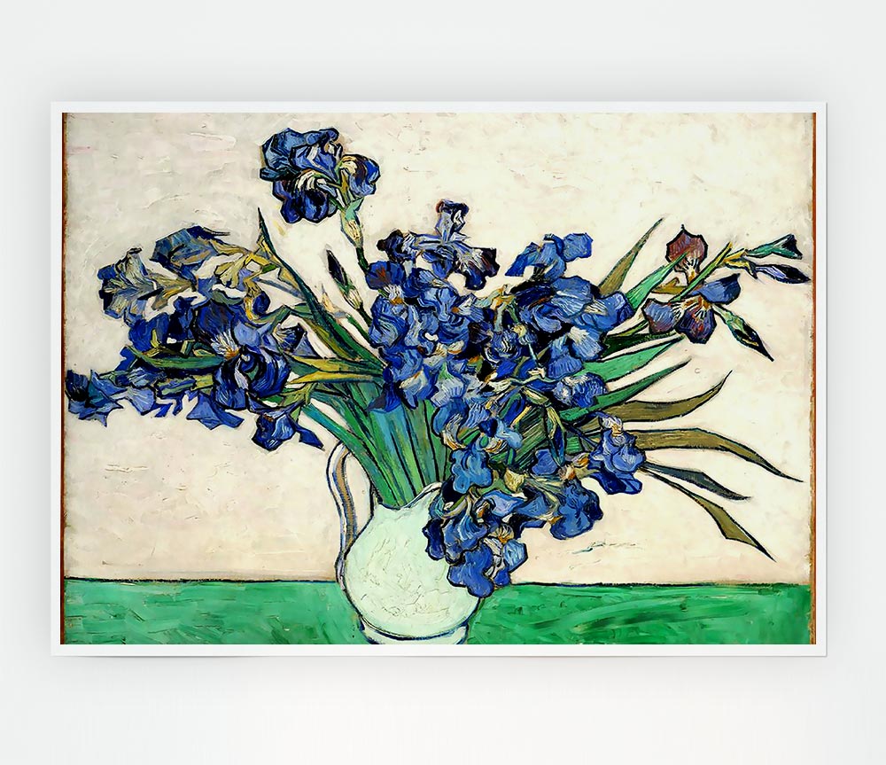 Van Gogh Irises In A Vase Print Poster Wall Art