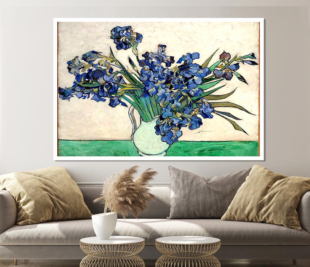 Van Gogh Irises In A Vase Print Poster Wall Art