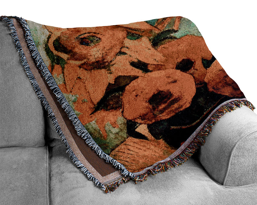 Gauguin Paints Van Gogh Painting Sunflowers Woven Blanket