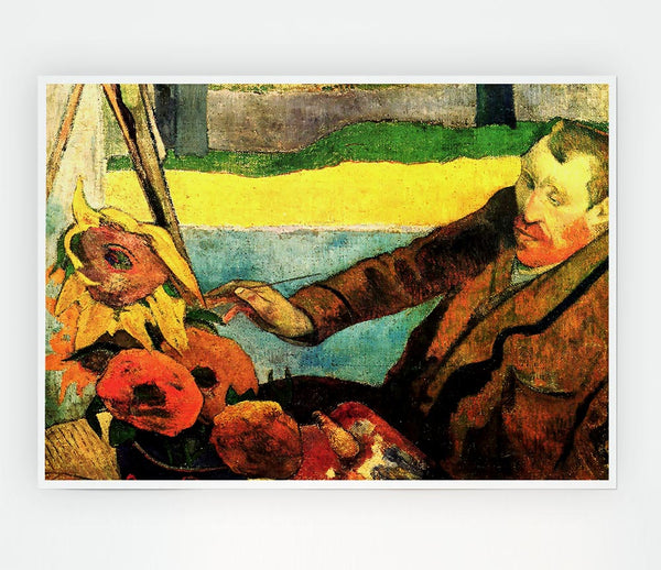 Gauguin Paints Van Gogh Painting Sunflowers Print Poster Wall Art