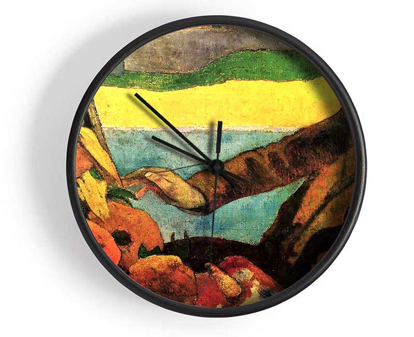 Gauguin Paints Van Gogh Painting Sunflowers Clock - Wallart-Direct UK