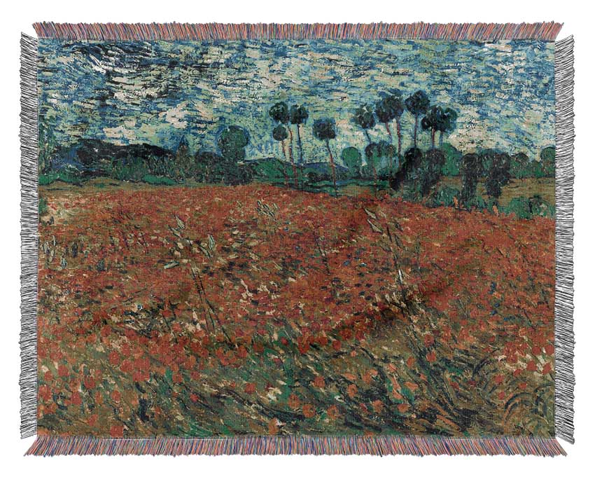 Van Gogh Poppy Field Woven Blanket