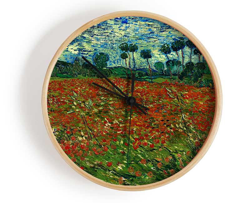 Van Gogh Poppy Field Clock - Wallart-Direct UK